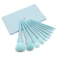 10-piece candy makeup brush set with soft bristles and a matching cosmetic bag. - With Bag / 10 Piece Set / Blue