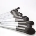 12 Pcs Makeup Brush Set Marble Pattern Handle Professional Cosmetic Beauty Tool Kit Soft Bristles - 12 Pieces / White