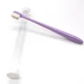 Purple micro-bristle toothbrush with clear portable plastic storage tube for daily dental care - Purple Handle Wave Bristles