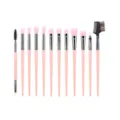 12pcs pink makeup brush set professional cosmetic tools portable nylon hair eye shadow brushes - Twelve Piece Kit / Pink with Comb