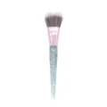 Heart-shaped makeup brush featuring a sparkling glitter handle and soft bristles for face powder. - Green