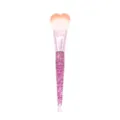 Heart-shaped makeup brush with glitter handle, pink blush brush for powder and contouring. - Pink