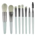 8pcs mini makeup brush set professional cosmetic tools for powder eyeshadow foundation blending - Cyan