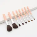 8-piece mini pink makeup brush set portable travel cosmetic foundation eyeshadow tools - 8 Pieces Set (OPP Bag) / Nude Pink