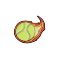 Cartoon tennis ball flame metal brooch badge fashion enamel pin for clothes backpack decor - Flaming Tennis (CZ3333-3)