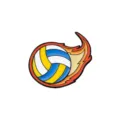 Enamel volleyball with flame pin alloy cartoon brooch badge for clothes and backpack decor - Flaming Volleyball (CZ3333-4)