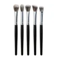 Professional 5-piece makeup brush set with soft gradient bristles and sleek black handles. - 5 Pieces Mixed Color Small