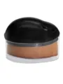 Close-up detail of the portable hamster-shaped makeup foundation brush with protective cover. - Black