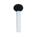 Mushroom makeup sponge blender with white handle and black round sponge head variant. - White