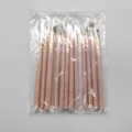 12pcs eye makeup brush set with pink handle and golden ferrule for professional eye shadow application. - Gold
