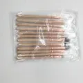 12-Piece Eye Makeup Brush Set Professional Cosmetic Tools Eyeshadow Brushes with Beige Handles - Gold