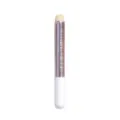 Portable lip brush with pink metallic handle and round synthetic bristles for precise makeup. - Brushed Pink