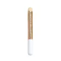 Portable lip concealer brush featuring gold textured tube and white handle for professional makeup. - Brushed Gold