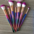 Set de 7 brochas de maquillaje de sirena degradado pinceles cosméticos profesionales. - Juego de 7 / Multicolor