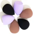 Set of 6 non-latex makeup sponge beauty blenders, teardrop slanted cut for smooth facial base. - 6 Pieces Pack