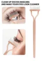 Semi-circular steel tooth eyelash comb makeup tool for separation and mascara cleaning. - Lotus Pink With Protection Case / Lotus root pink