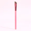 Professional angled eyebrow brush with pink handle and soft bristles for precise makeup application. - Pack of 1 (Brown Bristles/OPP Bag)