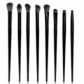 Detailed view of the 8-piece professional eye makeup brush set with black handles. - 8Pcs Set / Black