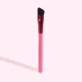 Professional angled eyebrow brush with pink handle and red ferrule, ideal for precise makeup. - Pack of 1 (Original/OPP Bag)