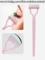 Pink steel teeth eyelash comb curved design for easy curling and separating eyelashes tool. - Pink With Protection Case / Pink