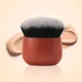 Portable makeup foundation brush with soft dense bristles, flawless flat top mushroom design. - Mushroom Head / Burgundy