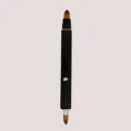 Double-ended retractable lip brush, black portable makeup brush for precise lipstick application. - Black