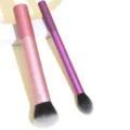 2-piece pink purple gradient makeup brush set, soft synthetic hair for flawless eye and face makeup. - Black & White Gradient Hair Style / 2 Pieces/Pack / Pink/Purple