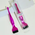 Pink flat head foundation brush with spoon handle makeup tool for liquid foundation - Rose Red