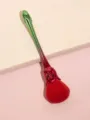 Gradient Rose Makeup Brush Soft Loose Powder Blush Brush Aesthetic Floral Cosmetic Tool - Gradient Red Green