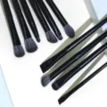 Professional eye makeup brush set, blending eyeshadow and concealer brushes for precise eye look. - 10 Piece Set / Black