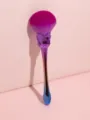 Gradient rose makeup brush with soft fluffy magenta bristles for professional face powder. - Gradient Purple Gold Blue