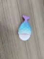 Mermaid tail makeup brush with gradient glitter handle and soft bristles for face beauty. - Single Piece Matte Moon Style