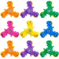 Jouet anti-stress coloré en silicone avec toupie fidget spinner en forme de dinosaure. - Fidget Spinner Dinosaure / Couleur Mixte Arc-en-ciel