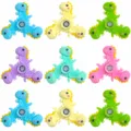 Spinner Anti Stress Dinosaure en Silicone avec Ventouse Jouet Sensoriel pour Enfant - Fidget Spinner Dinosaure / Couleurs Mélangées Macaron