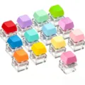Colorful mechanical keycap fidget toy stress relief square keyboard clicker tool. - Mechanical Keyboard Keychain / Bead Chain Style / Multicolor