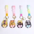 Cute Halloween water game keychain cartoon ring toss pendant portable acrylic toy gift. - Halloween Water Game Keychain / 5.5x7.5x2.5cm