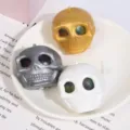 Halloween Totenkopf Quetschspielzeug Anti Stress Ball Neuheit lustiges Skelett Kopf Spielzeug - Totenkopf / Durchmesser 4,8 cm / Mehrfarbig