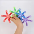 Colorful telescopic tube fidget spinner toy, flexible decompression plastic design for fun. - Multicolor