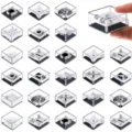 3D maze puzzle cube toy detail view, clear acrylic labyrinth game with rolling metal balls. - 12-Style Balance Maze / 3.5x3.5x1.8cm / Black