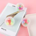 Balle anti-stress transparente à picots avec des perles colorées pour la détente. - Balle de Déventement à Barbe / 6cm