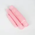 Close-up detail shot of pink plastic expandable pop tubes, showcasing flexible corrugated design. - 1.9cm Macaron Stretch Tube / Pink