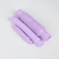 Macaron purple plastic stretch tubes, sensory pop tube toys, flexible DIY decompression tools. - Purple