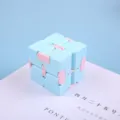 Mini Infinity Cube Fidget Toy Macaron Blue Pink Stress Relief Hand Toy for Adults Kids - Blue