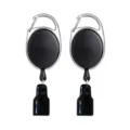 Porte-briquet rétractable avec mousqueton en métal et étui de protection noir 2pcs - Style 3