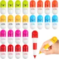 Süße Kapsel Kugelschreiber bunte Mini einziehbare Stifte Schüler kawaii Schreibwaren Set - Kreative Spritzen Kapsel Stil / 24er Set