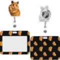 Süßer Hamster Ausweishalter mit Einziehbar Rollos und Namensschild Clip für Büro Schule - Hamster Acryl (Stil 6)
