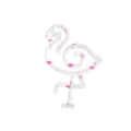 Acrylic flamingo shaped bookmark with cute pink floral patterns, perfect DIY hanging pendant. - White