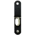 Clip per cappello in pelle PU portatile da viaggio, supporto per cappello sole nero con fermaglio. - Nero