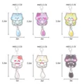 Joli ensemble de porte-clés chat en acrylique pendentif animal dessin animé charme décoratif - Style Chat / Multicolore