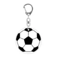 Acrylic soccer ball keychain featuring a clear round pendant and durable metal clasp. - Football Keychain / 5cm / Black and White
